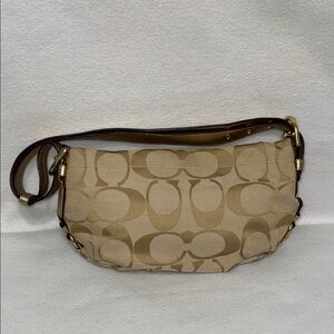 Coach Beige and Brown Shoulder Bag